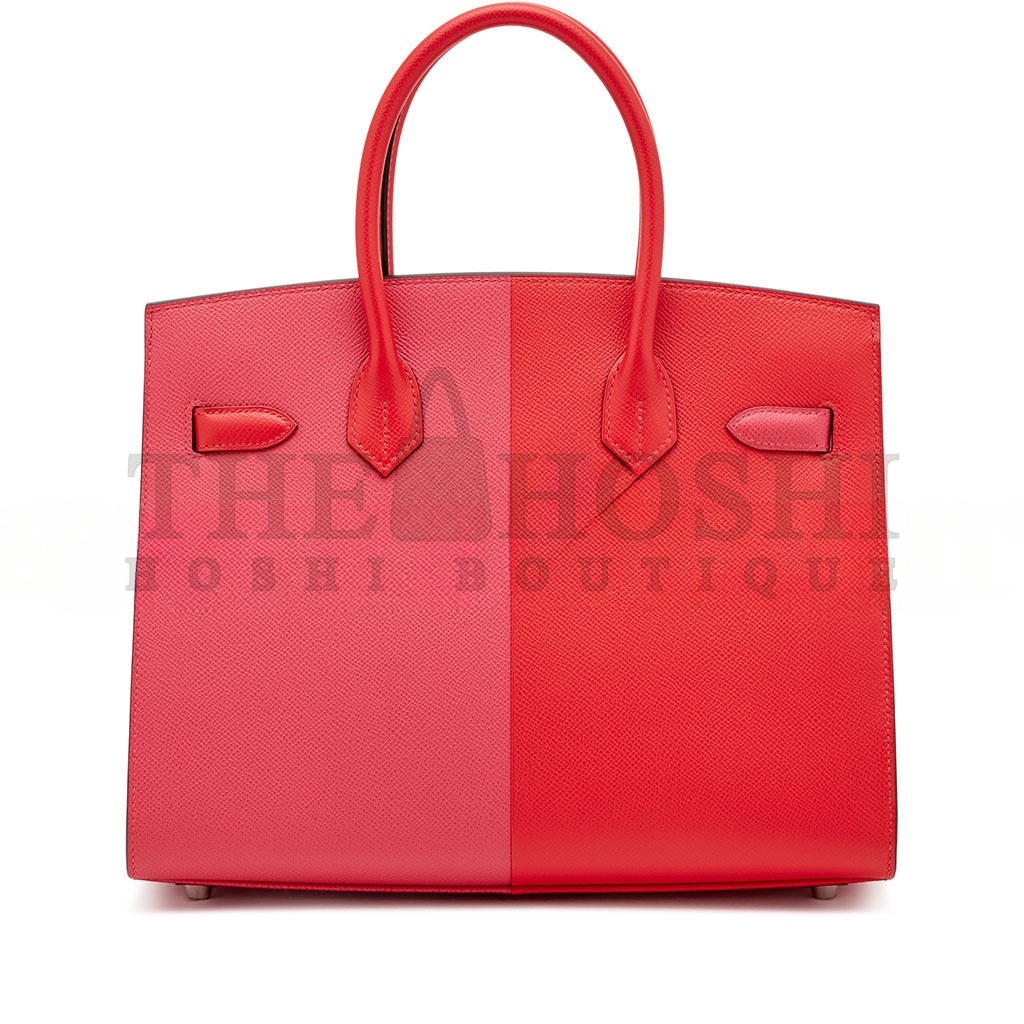 H**me5 BIRKIN 25 EPSOM IN ULTRA PINK AND HEART RED WITH FLORIDA BLUE INTERIOR AND SILVER BUCKLE H028367CC02 (25*18*13cm) Master Quality